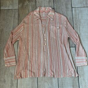 Free People Beach Bash stripe Sweater
Women’s  Size M gold buttons.